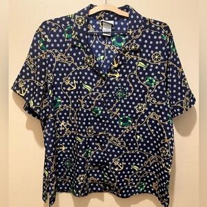 Vintage Nautical Anchor Blouse ⚓️ BonWorth